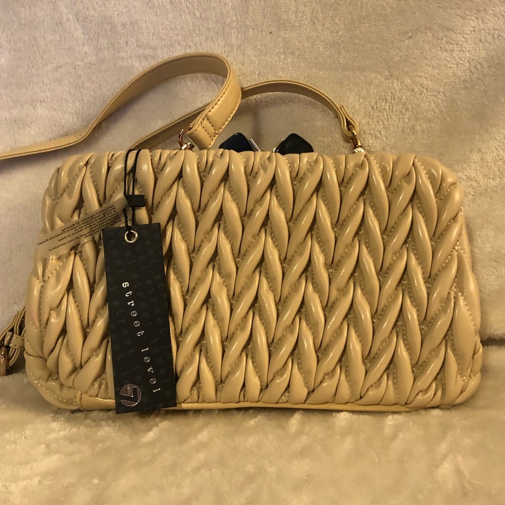 Brand new street level hinge closure crossbody bag